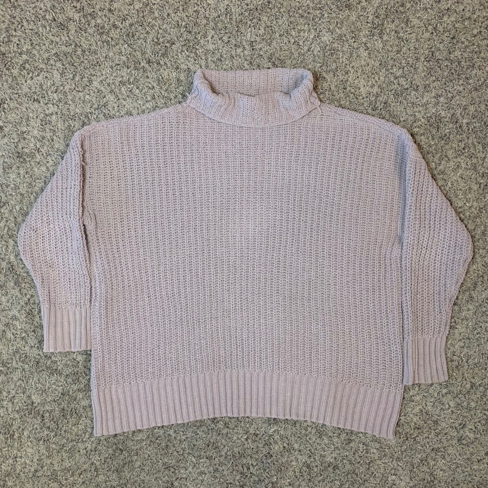 Aerie Turtleneck Sweater Womens Small Knit Pullover Long Sleeve Purple Lavender